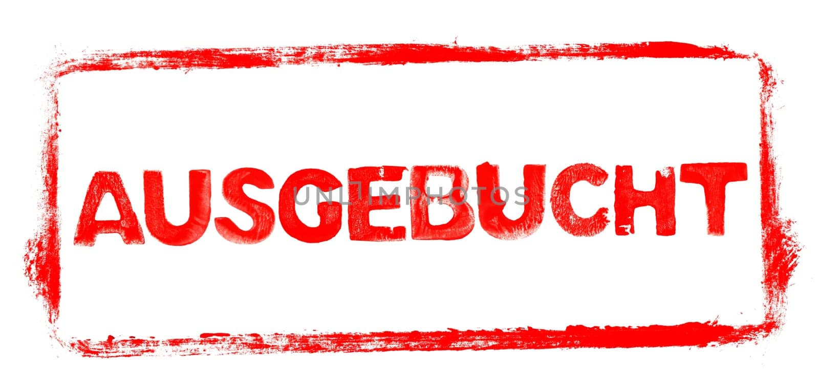 Red Banner with grunge frame: Sold Out in german language