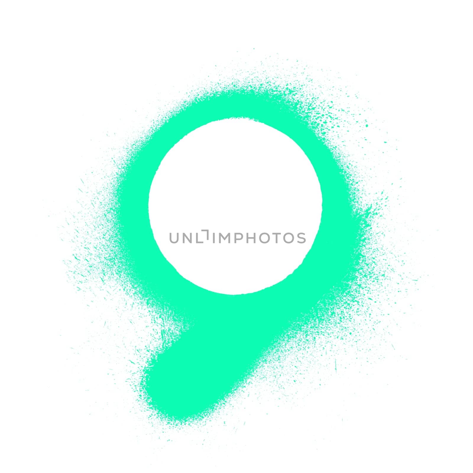 Green graffiti circle for decoration or background template with copy space