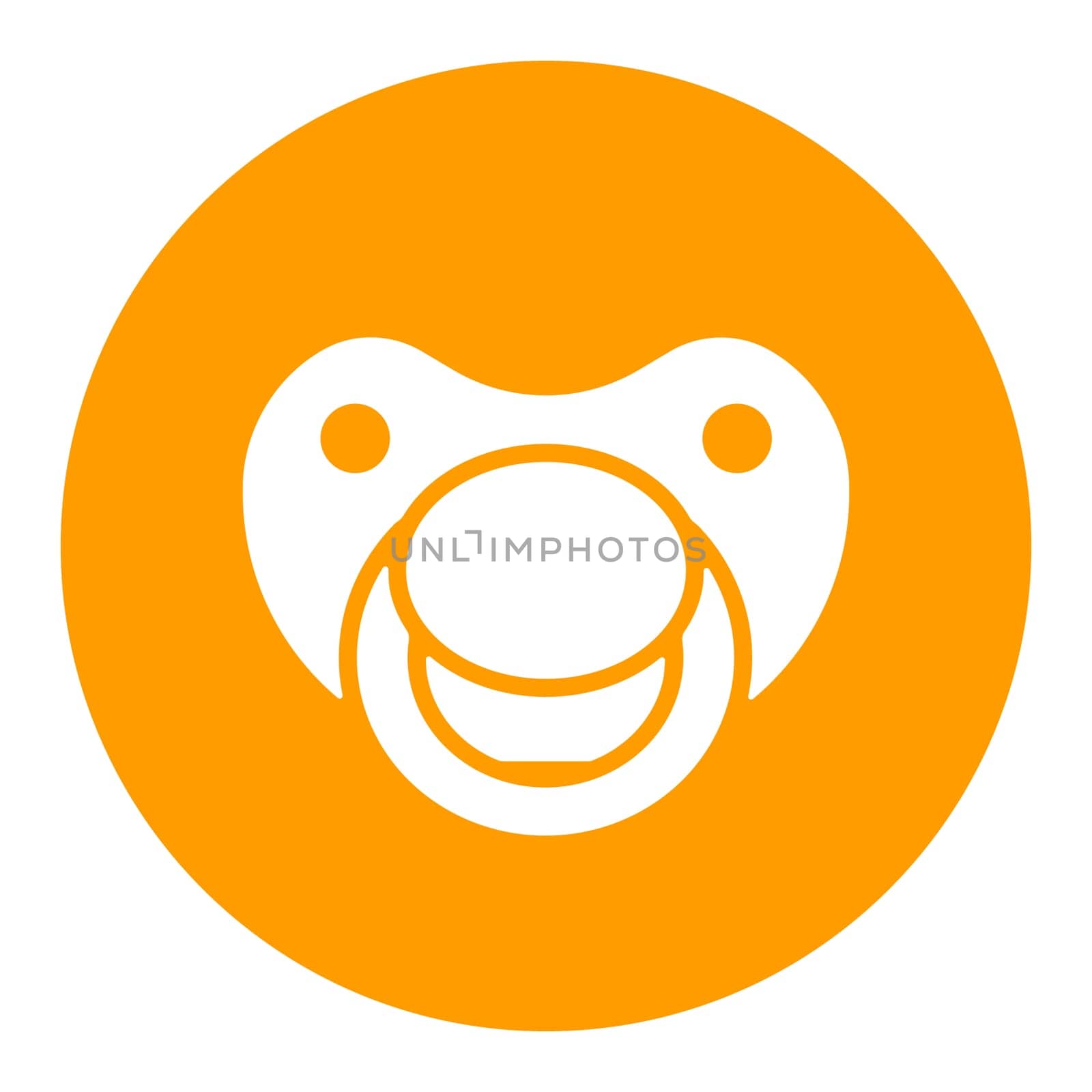 Baby dummy teat isolated vector glyph icon. Graph symbol for children and newborn babies web site and apps design, logo, app, UI