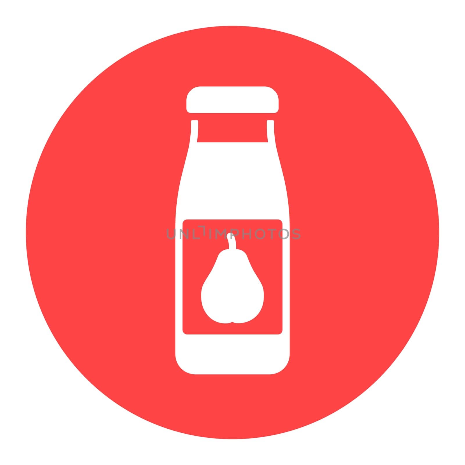 Bottle of pear juice vector glyph icon. Graph symbol for children and newborn babies web site and apps design, logo, app, UI
