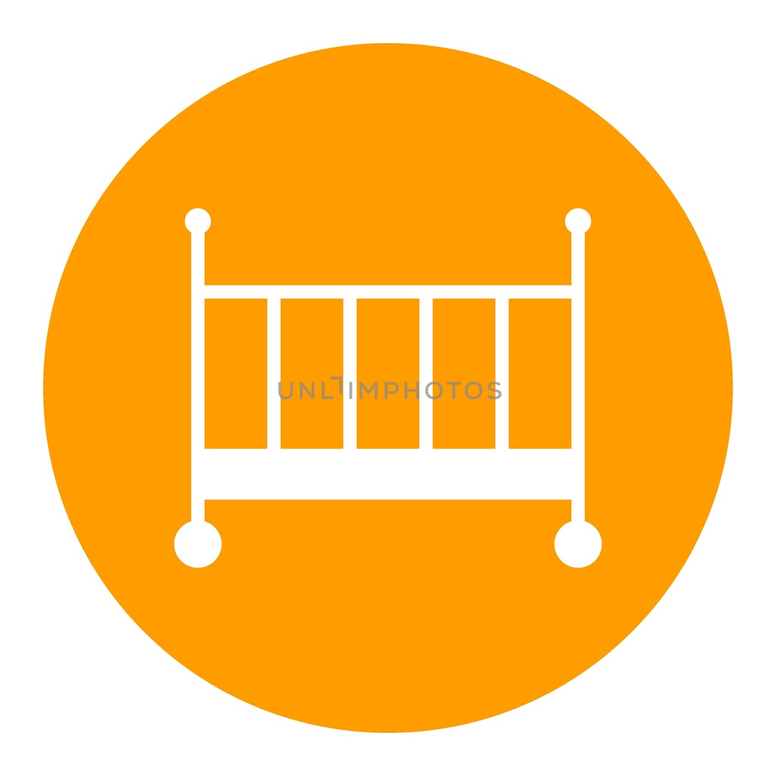 Classic wooden baby crib isolated vector glyph icon. Graph symbol for children and newborn babies web site and apps design, logo, app, UI