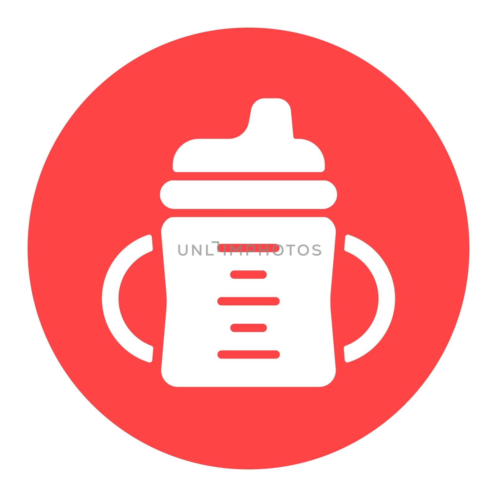 Toddler sippy cup isolated vector glyph icon. Graph symbol for children and newborn babies web site and apps design, logo, app, UI