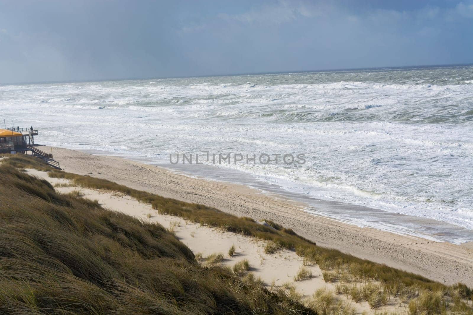 Coastal landscape of the island of Sylt after the storm surge
