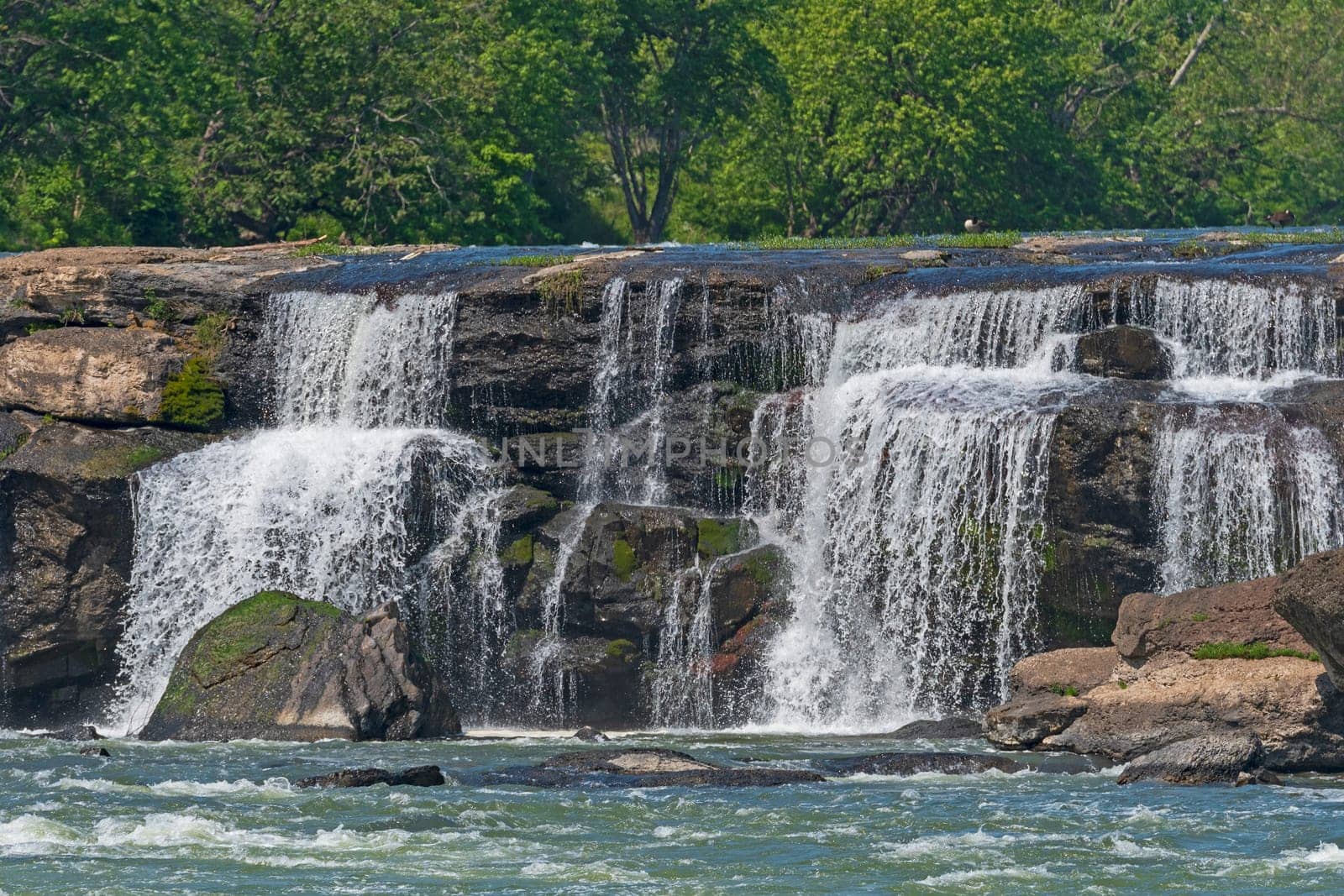 Water Flowing Over the Sandstone at Sandstone Falls on the New River in West Virginia
