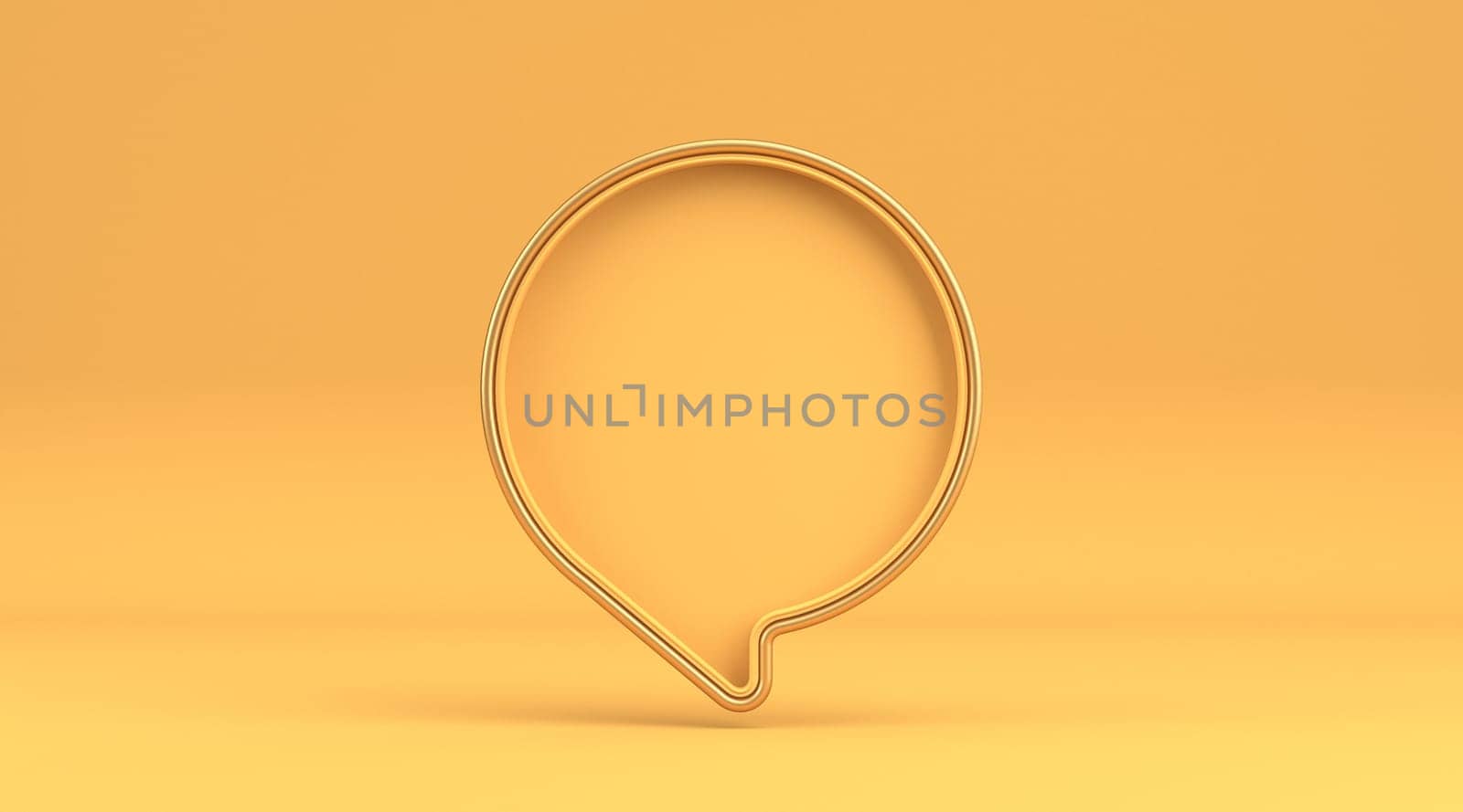 Circle bubble talk sign 3D rendering illustration isolated on yellow background
