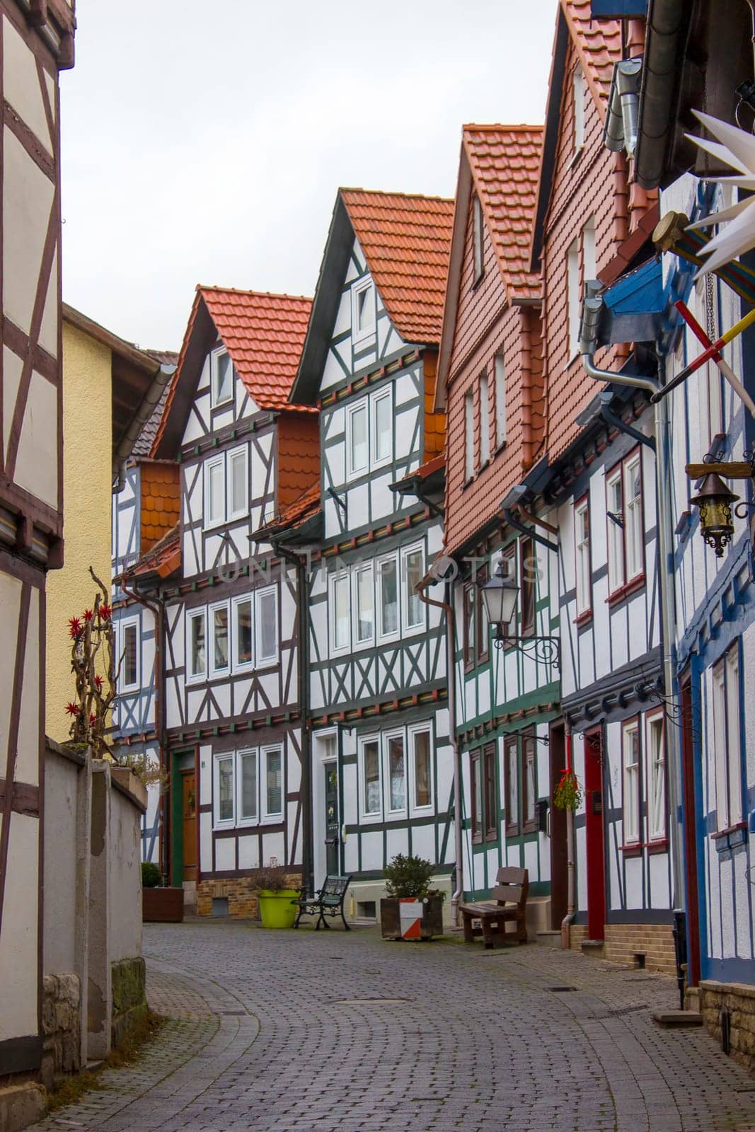 picturesque houses in Bad Sooden-Allendorf in the Werra Valley in Germany, Hessen