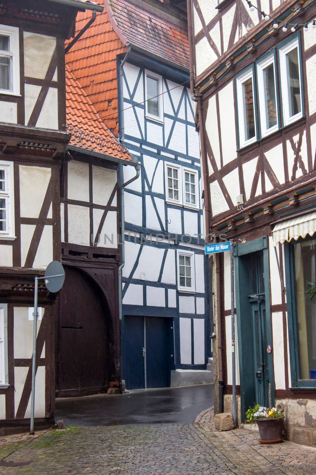 picturesque houses in Bad Sooden-Allendorf in the Werra Valley in Germany, Hessen