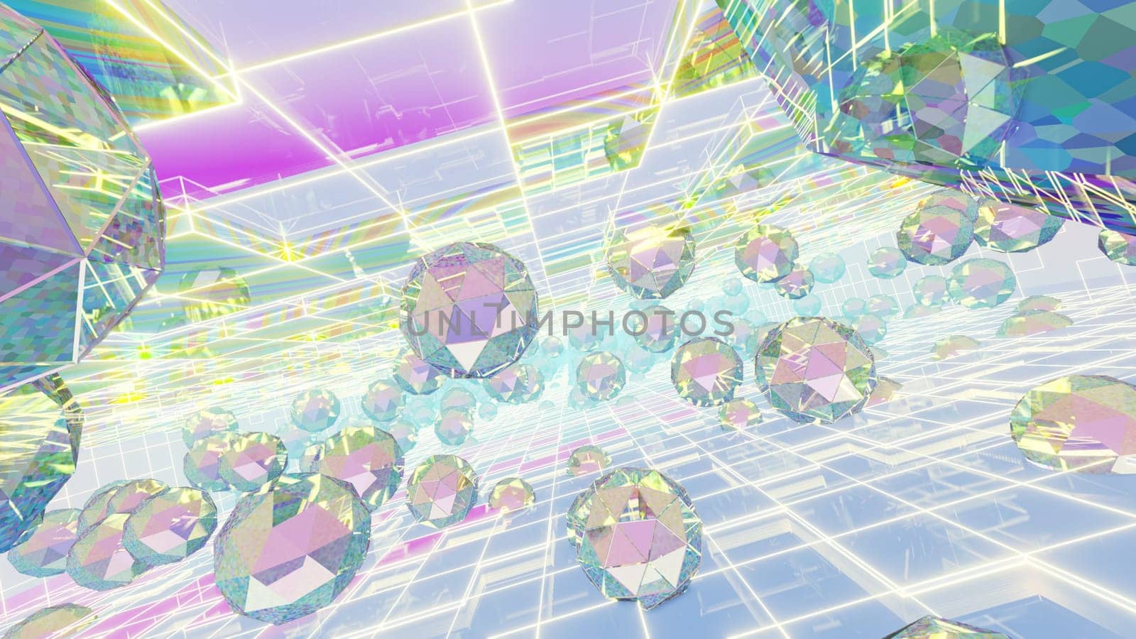 3D illustration Background for advertising and wallpaper in 80s retro and holographic scene. 3D rendering in decorative concept.
