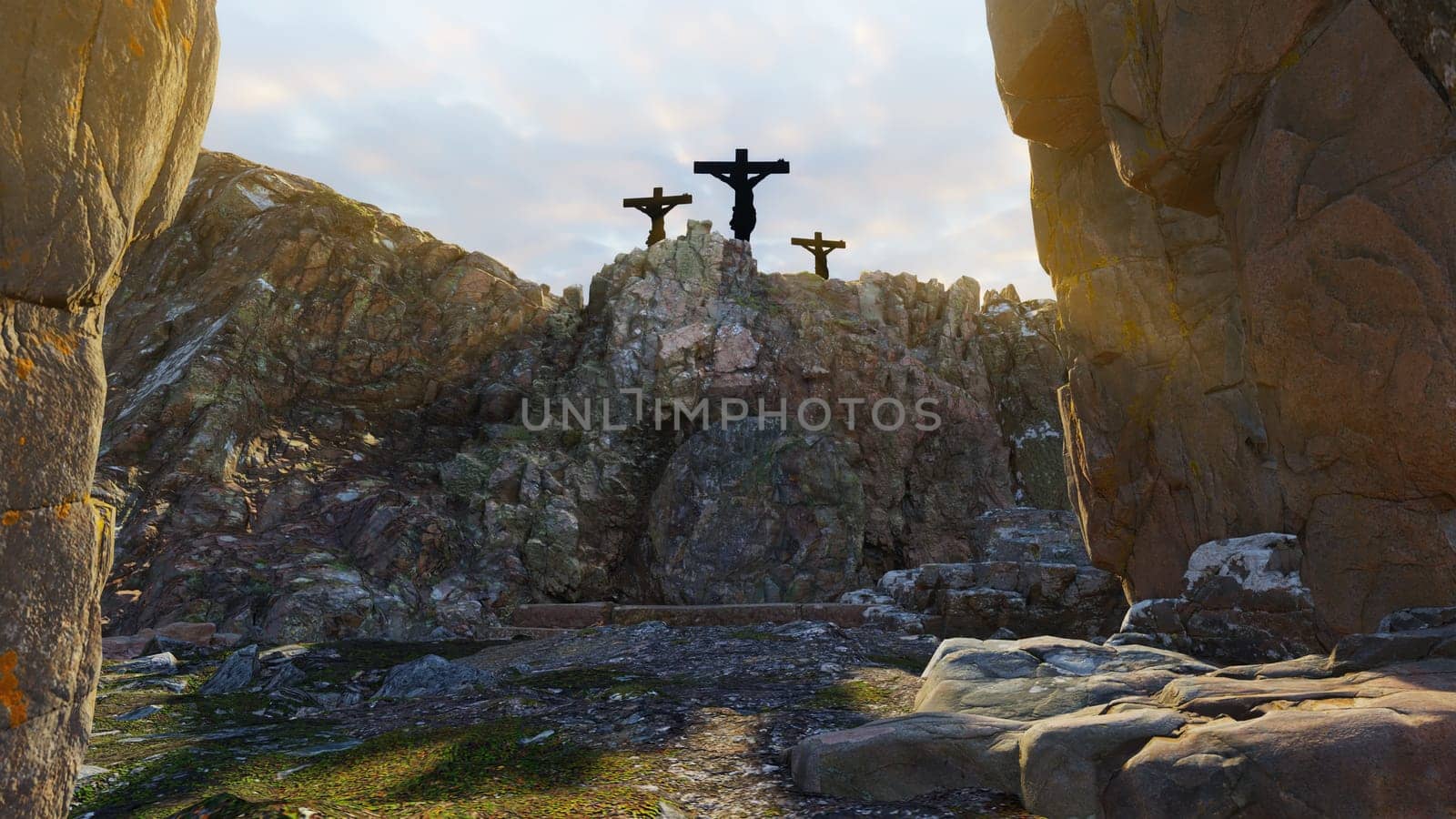 3D illustration Background for advertising and wallpaper in religion history and christian scene. 3D rendering in festival concept.