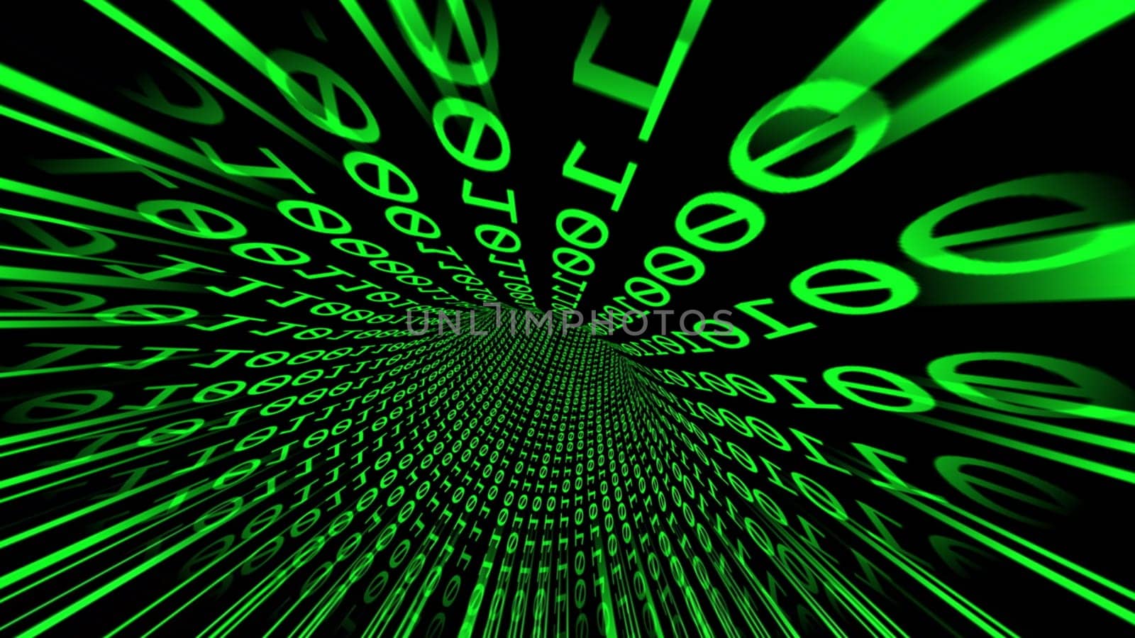 Driving through the hi tech data tunnel concept