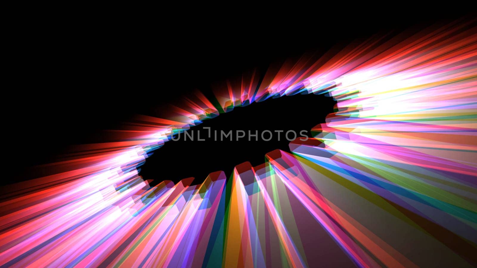 3D illustration of  neon glow geometrical object