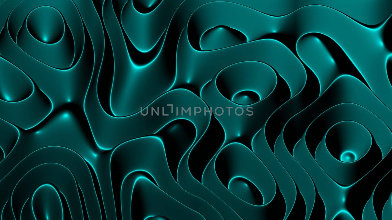 3D illustration of of rows of colorful stripes rippling