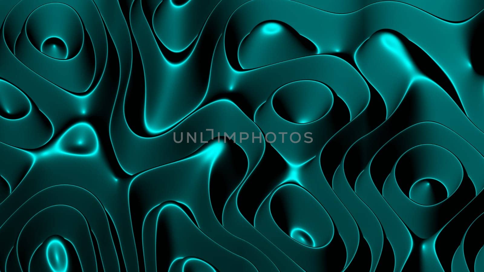 3D illustration of of rows of colorful stripes rippling