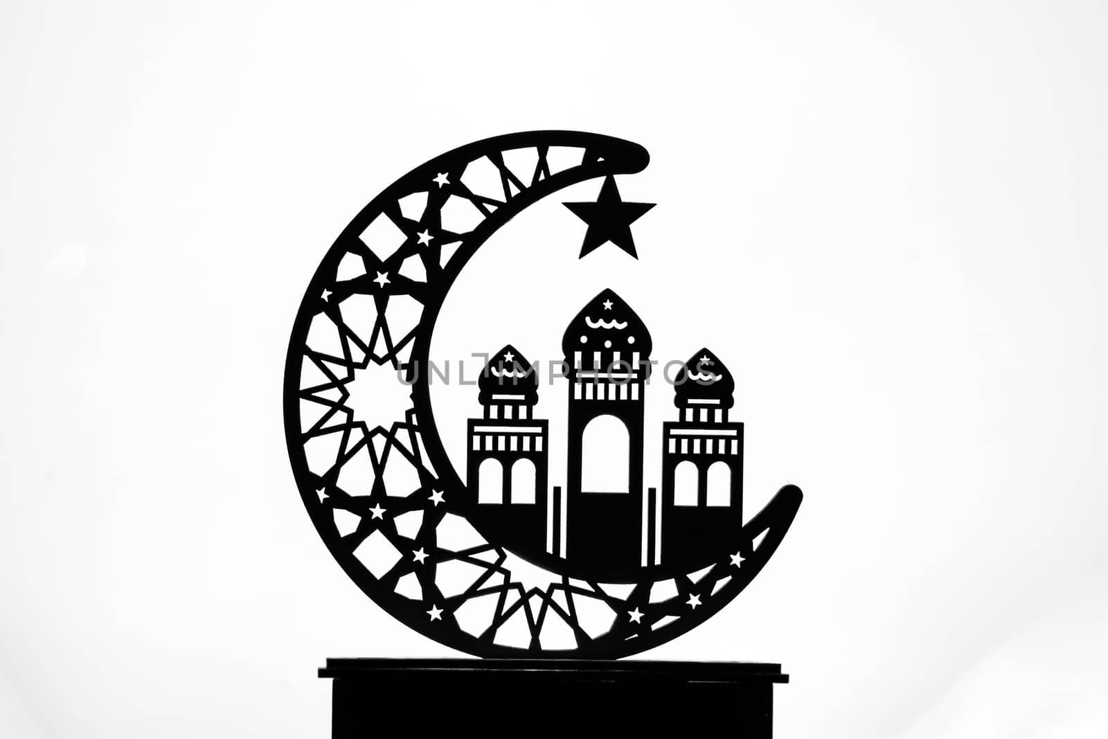 Ramadan Kareem background. Ornamental Arabic lantern on white
