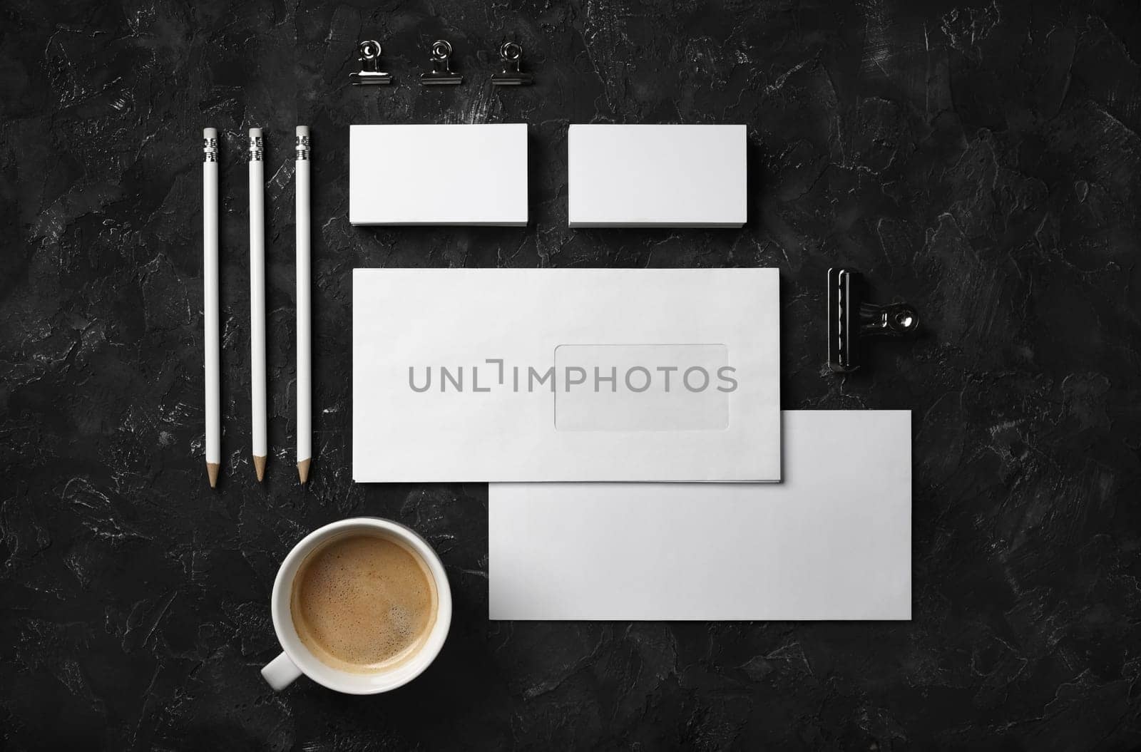 Branding stationery mockup. Blank objects for placing your design. Top view. Flat lay.