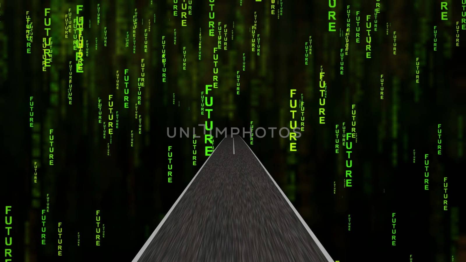 On the road to the future 3d illustration
