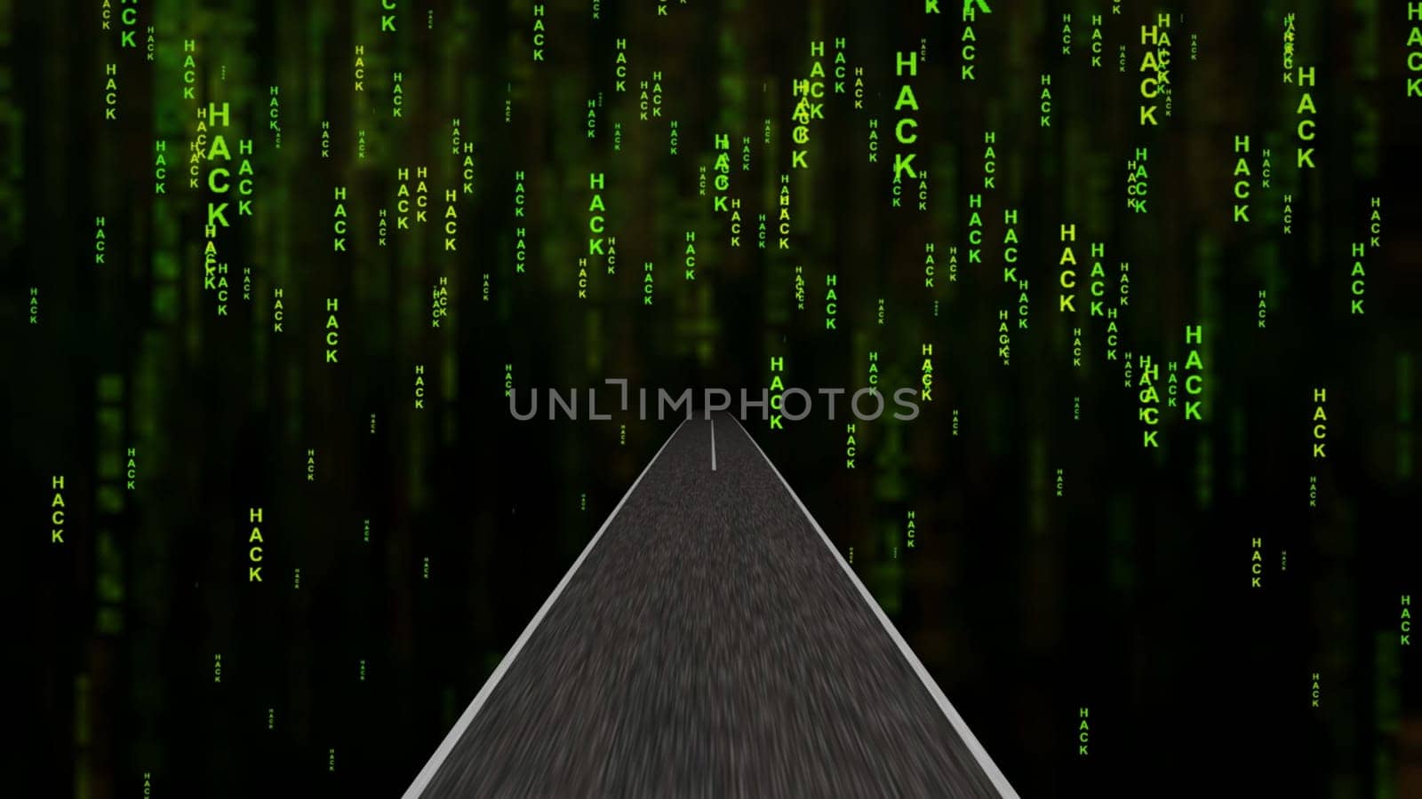 Driving into the hacking world 3d illustration