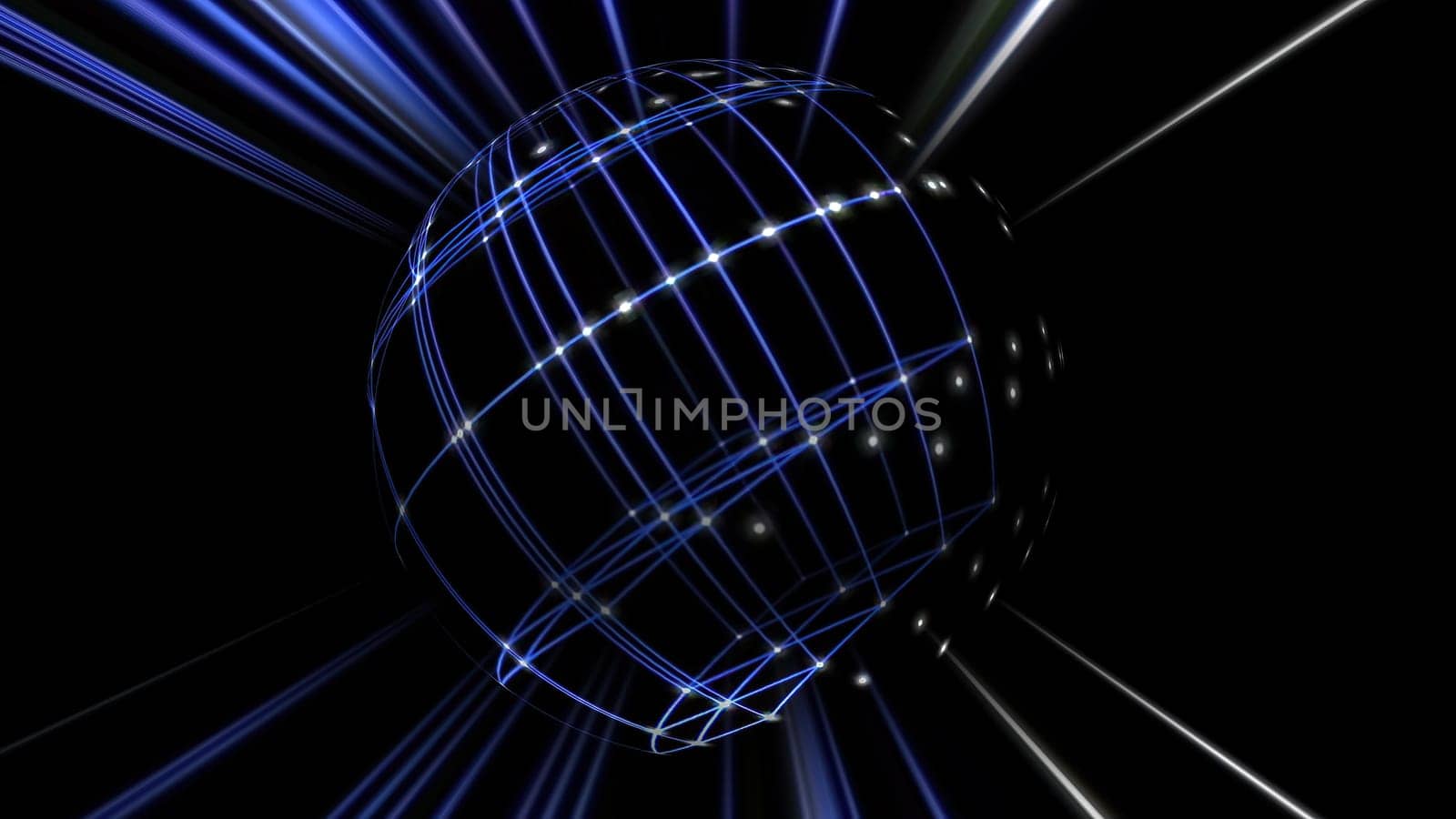 3D Sphere Cyber Space Network 3d illustration