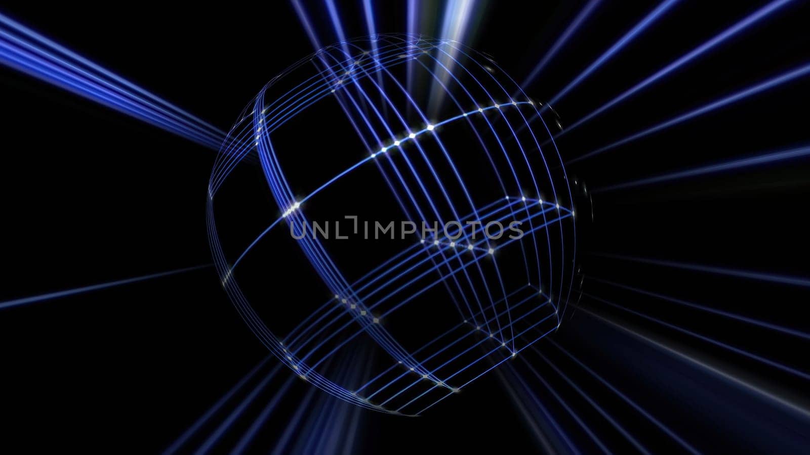 3D Sphere Cyber Space Network 3d illustration