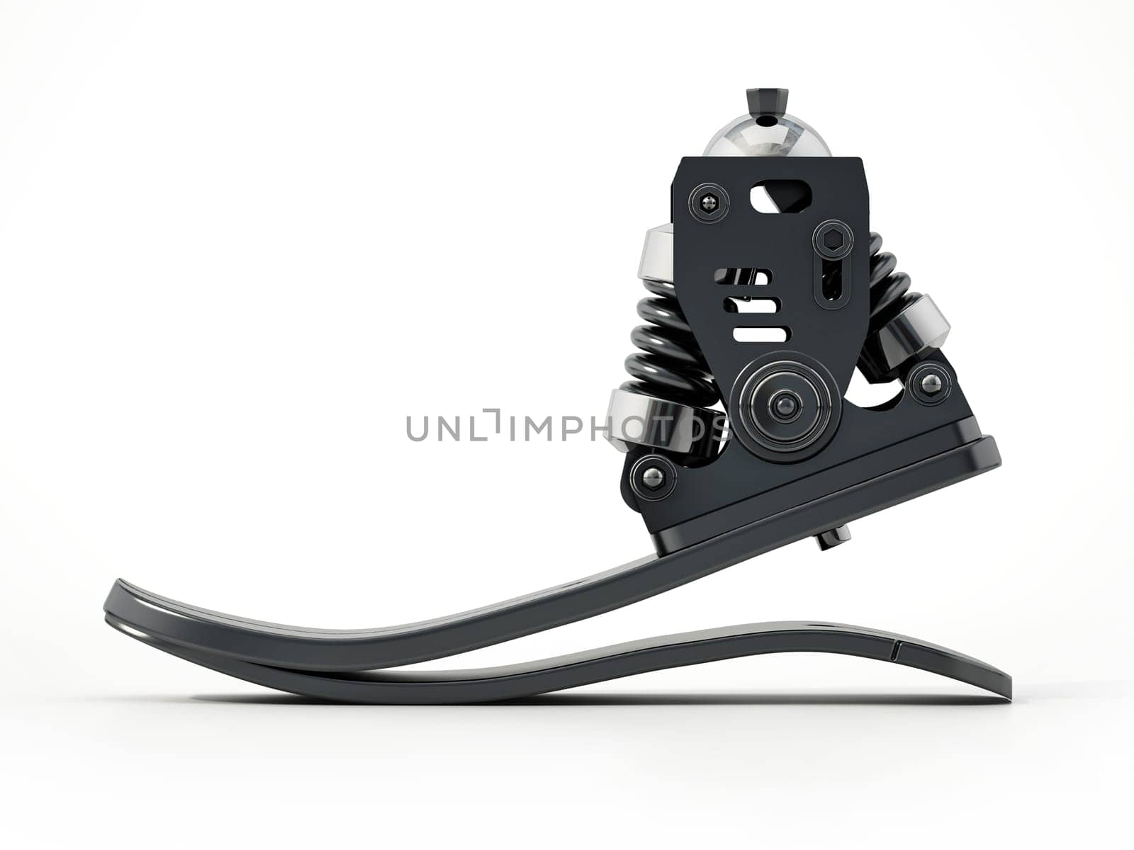 Robotic leg isolated on white background. 3D illustration.