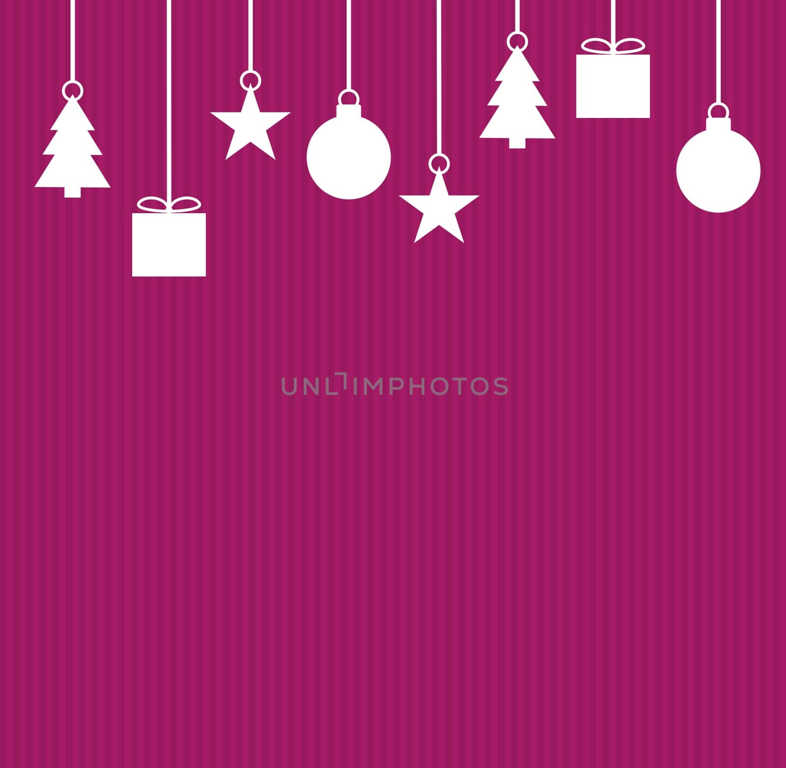 Christmas card template purple with white decoration
