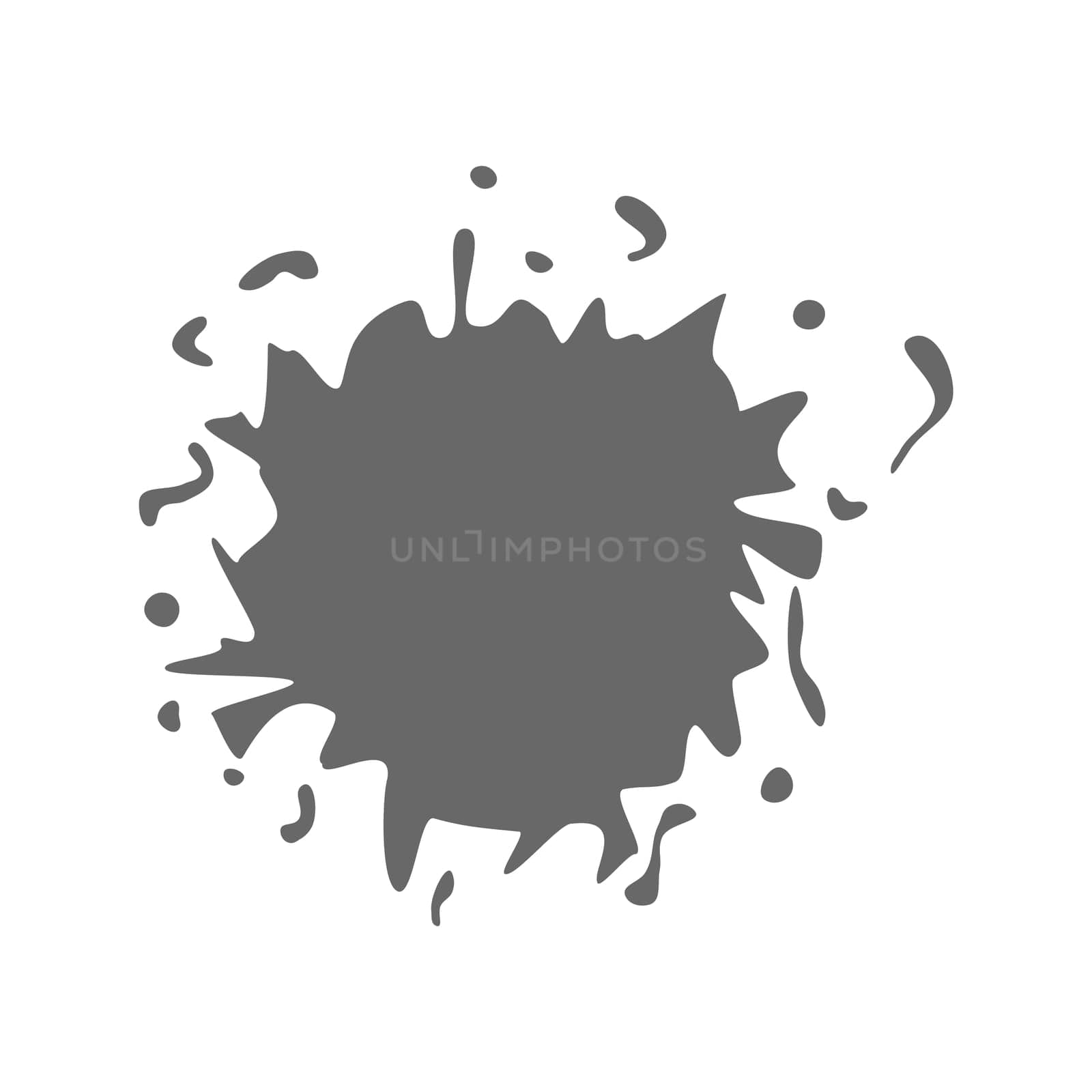 Grey color splash on white background