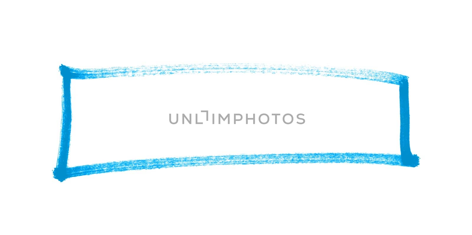 Hand drawn blue frame made with pencil