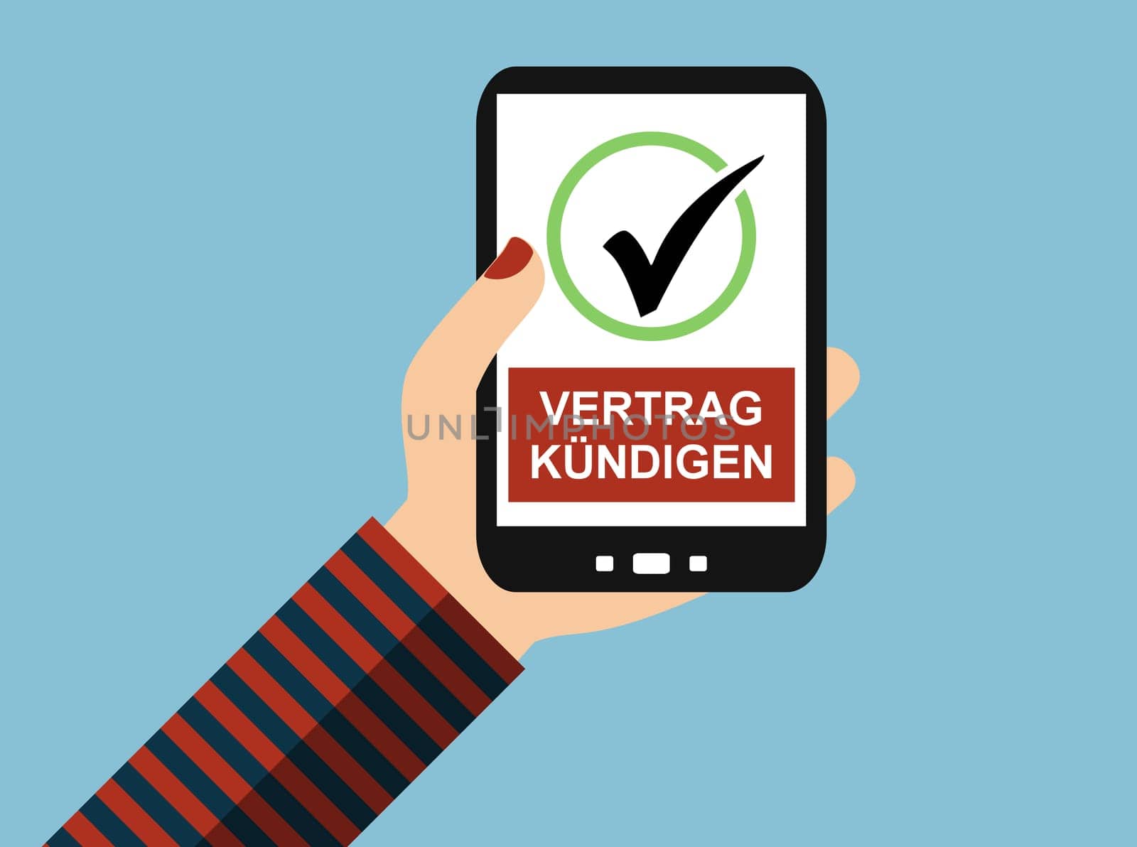 Cancel contract online in german language - Flat Design Banner