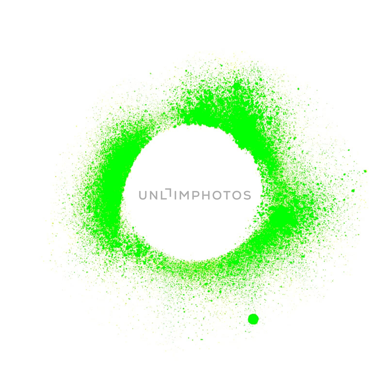 Sketch of dirty green graffiti circle