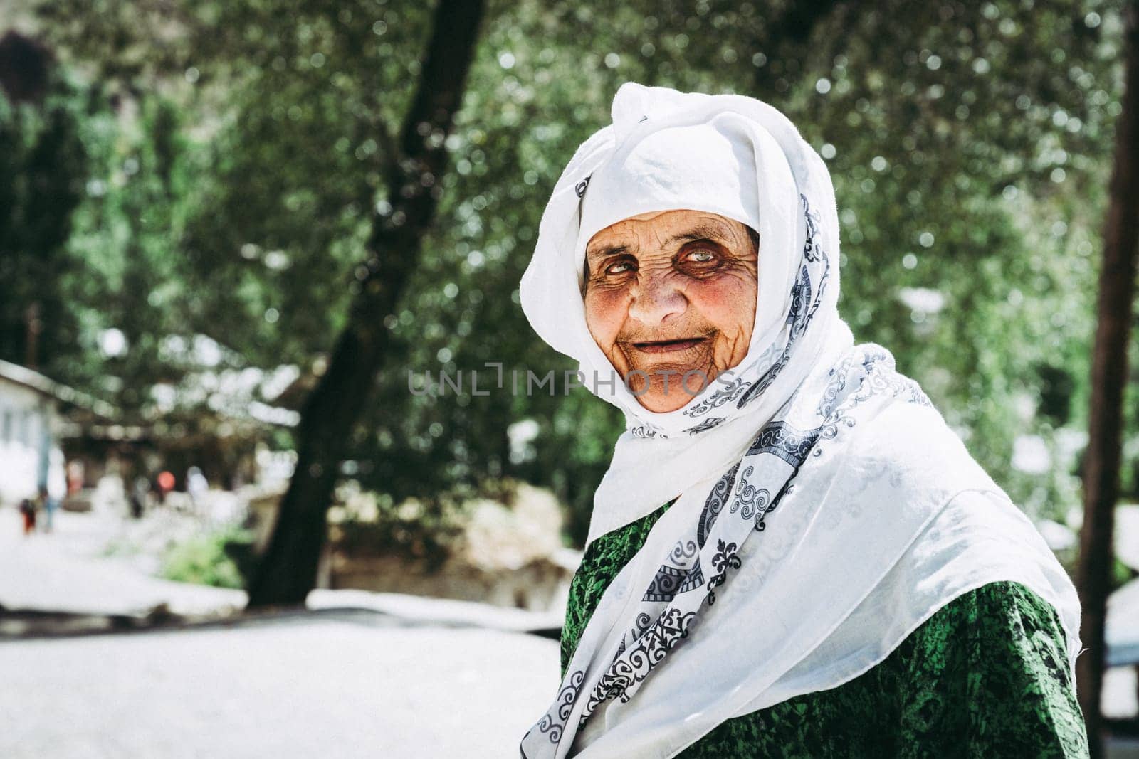august 26, 2016, Margib village, Tajikistan: A portrait of an elderly woman in a small village in Yaghnob region of Tajikistan
