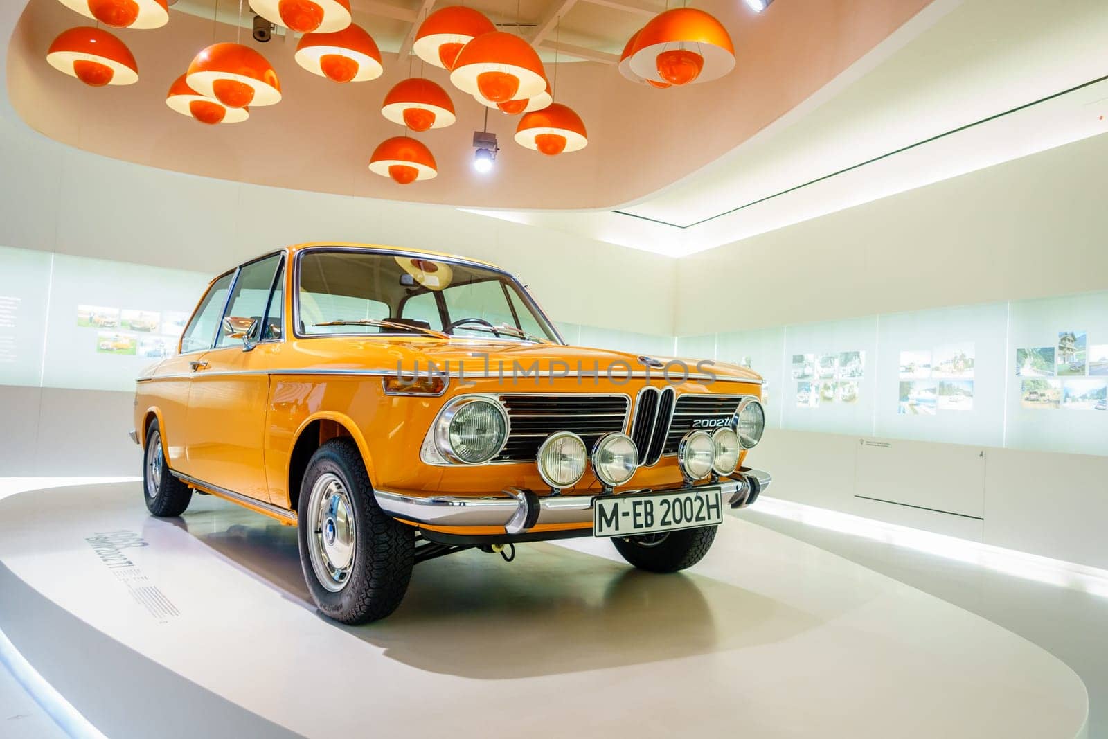 Munich, Germany, September 29, 2015: Famous BMW 2002 Tii on display at BMW Museum in Munich, Germany