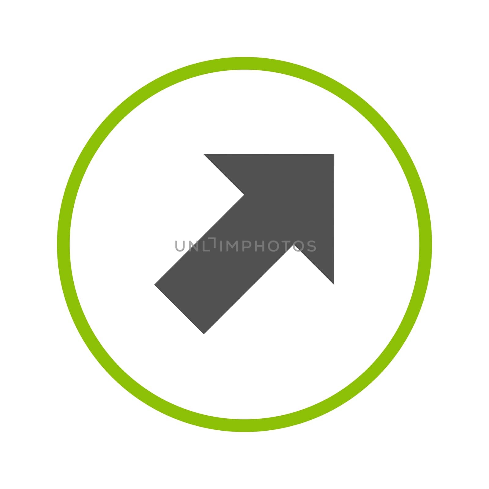 Arrow Symbol showing up - Flat Icon in green circle