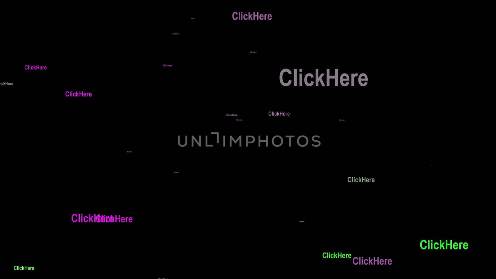 Click here text against black  background