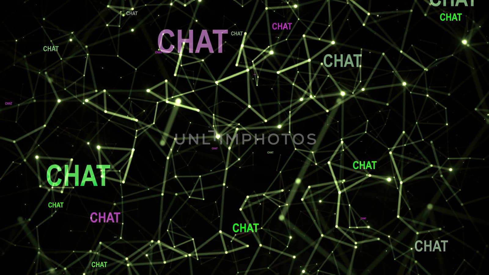 Chat text against network concept
