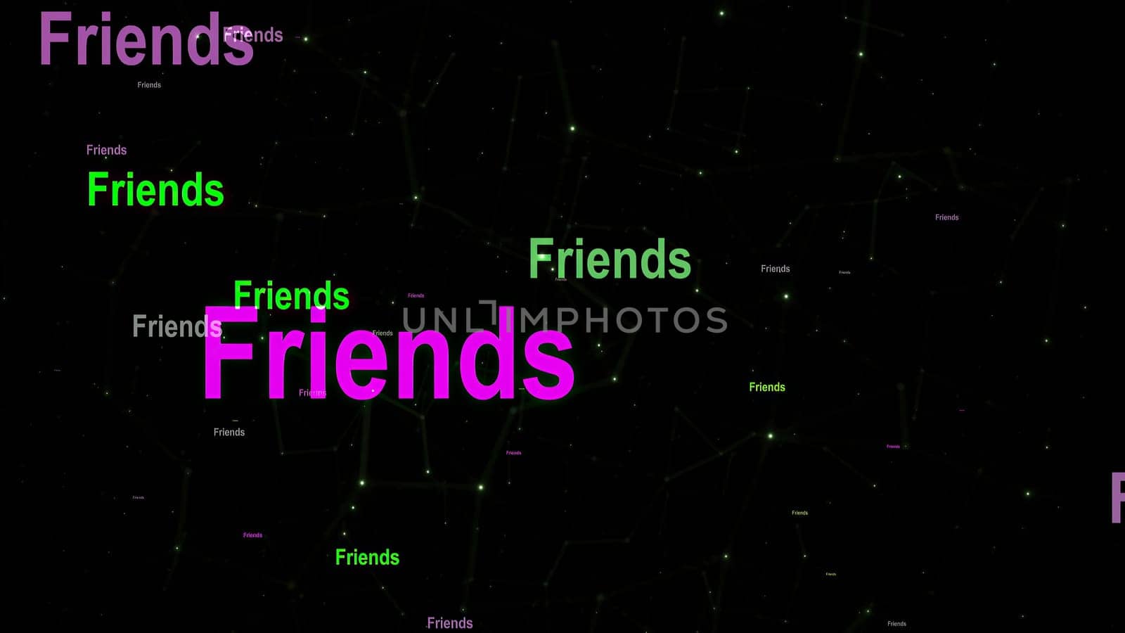 Friends text against  black background