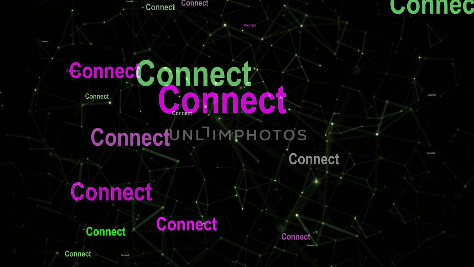 Connect text against technology  background