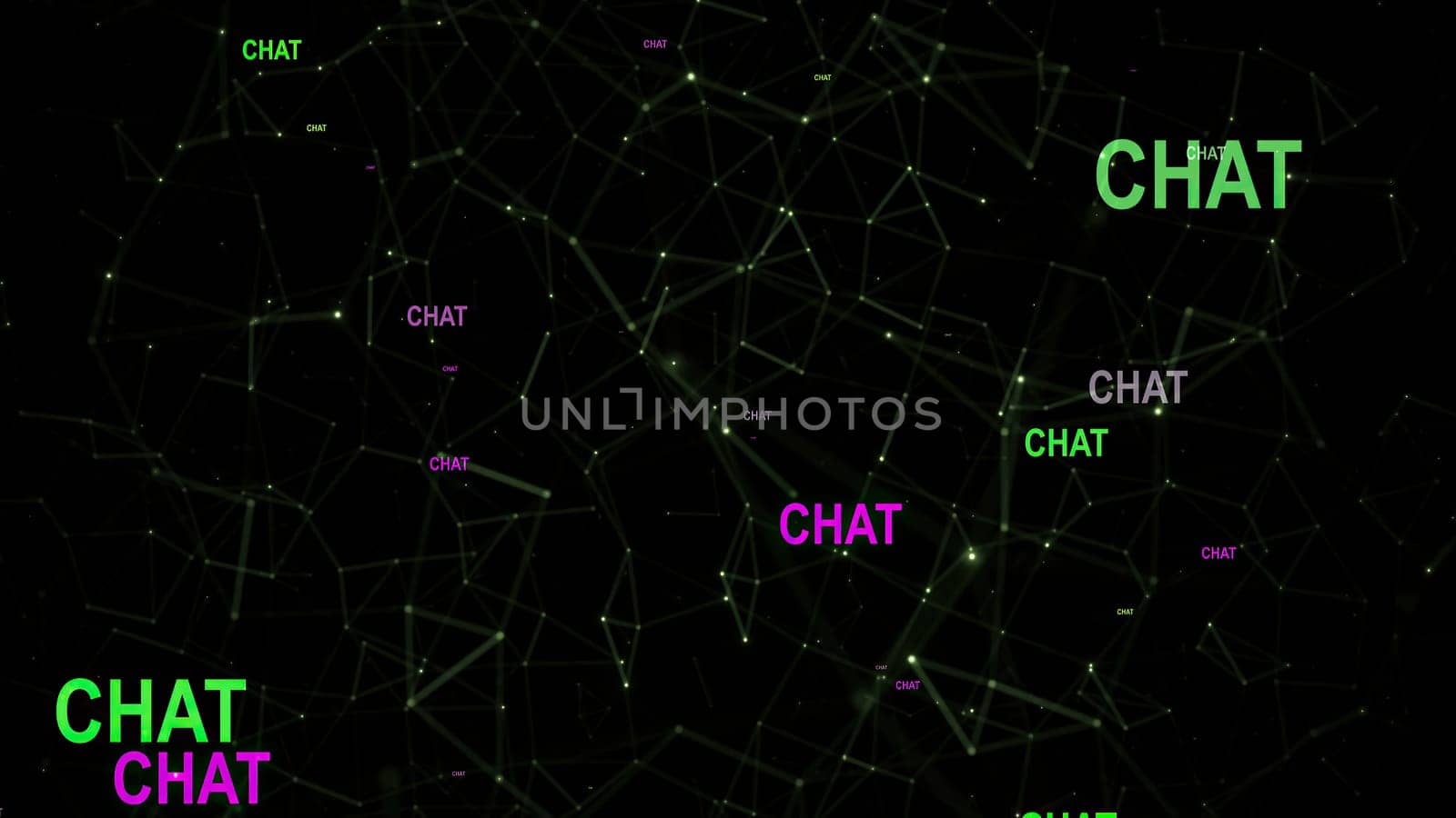 Chat text against network background