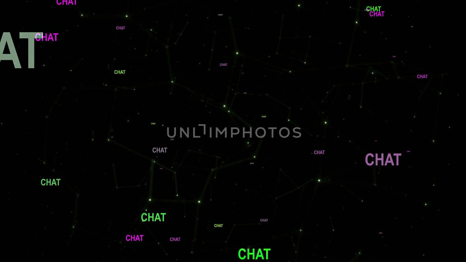Chat text against network background