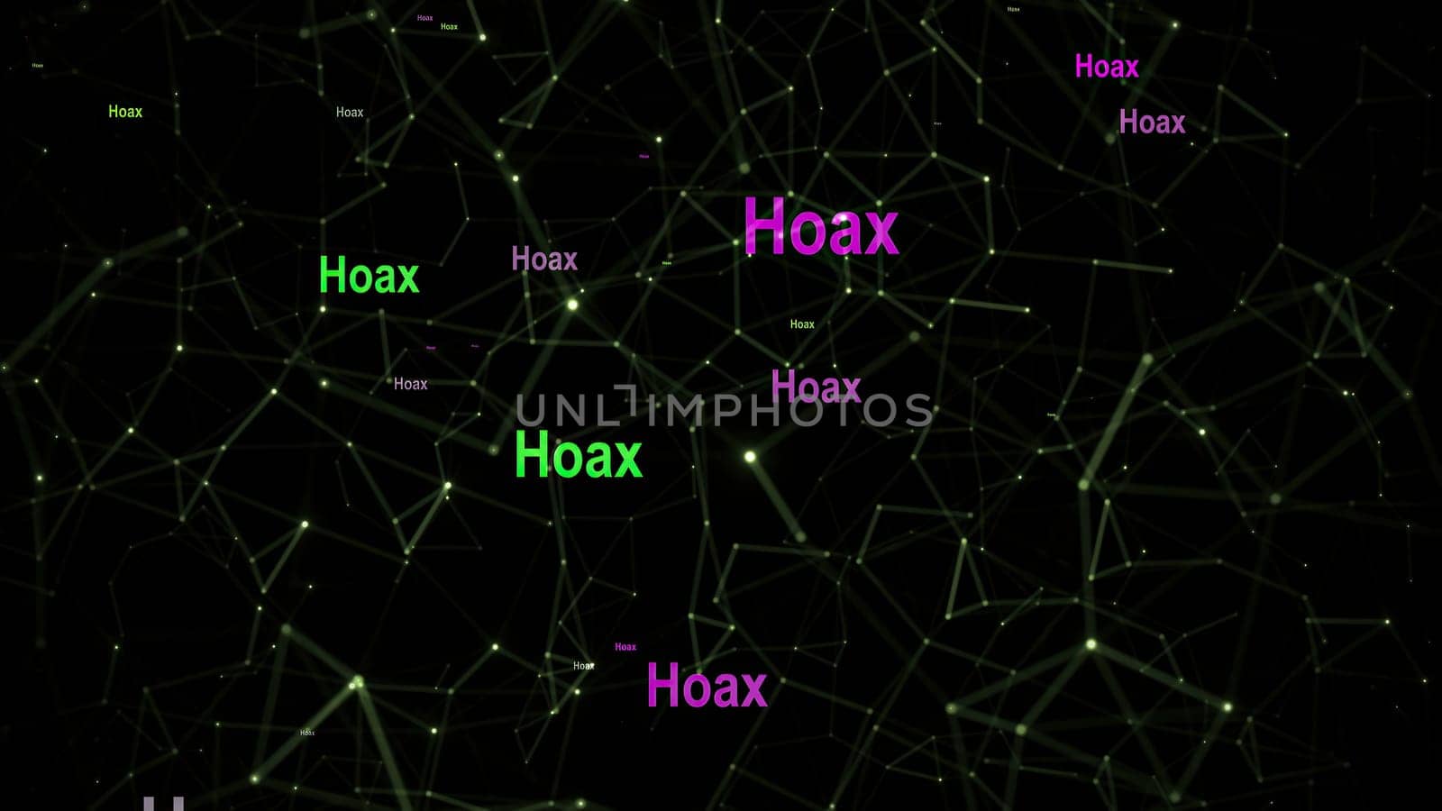 Hoax text against abstract  background