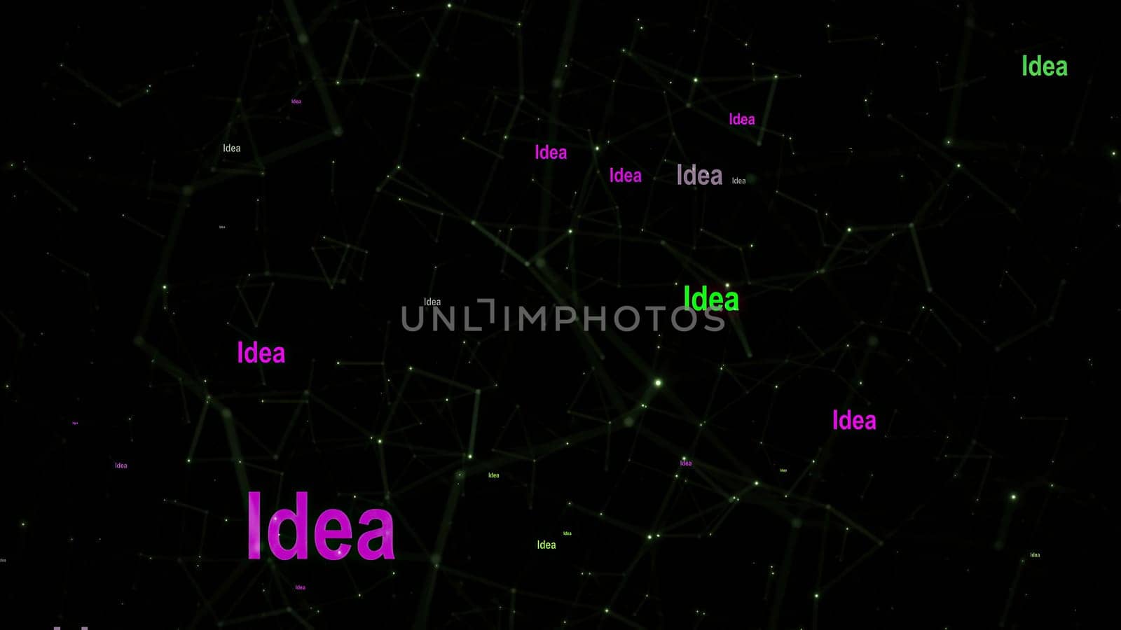 Idea text against network  background