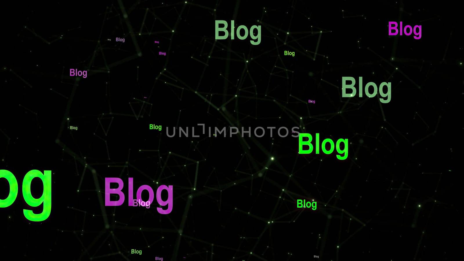 Blog text against network concept