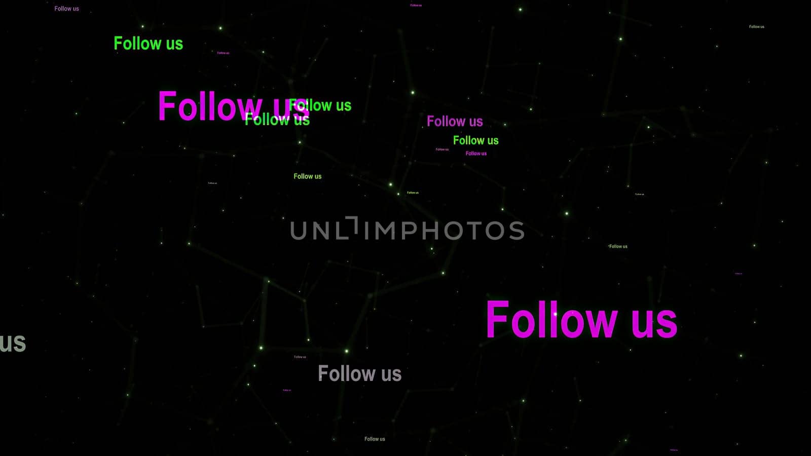 Follow us text against network background