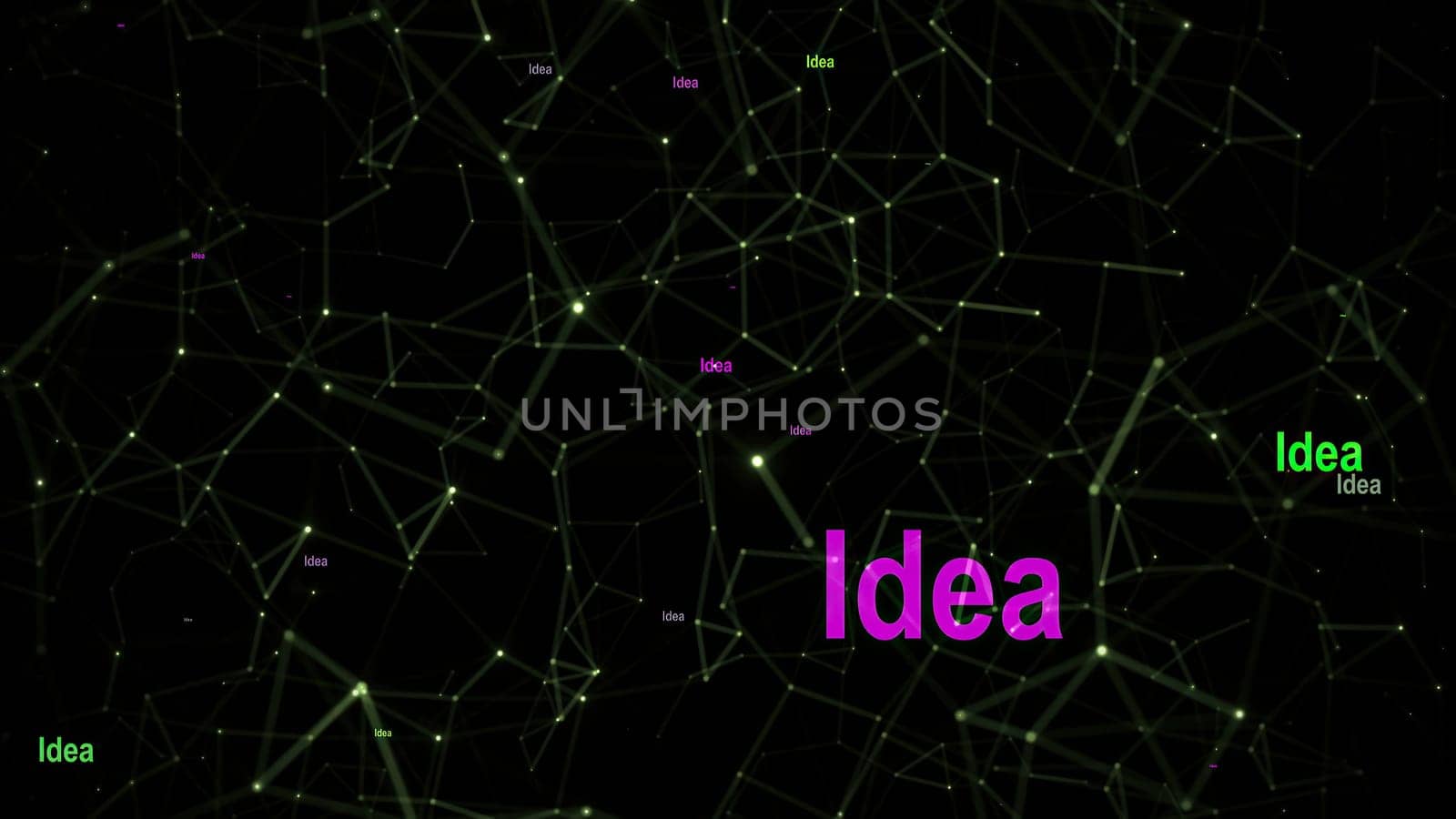 Idea text against network  background