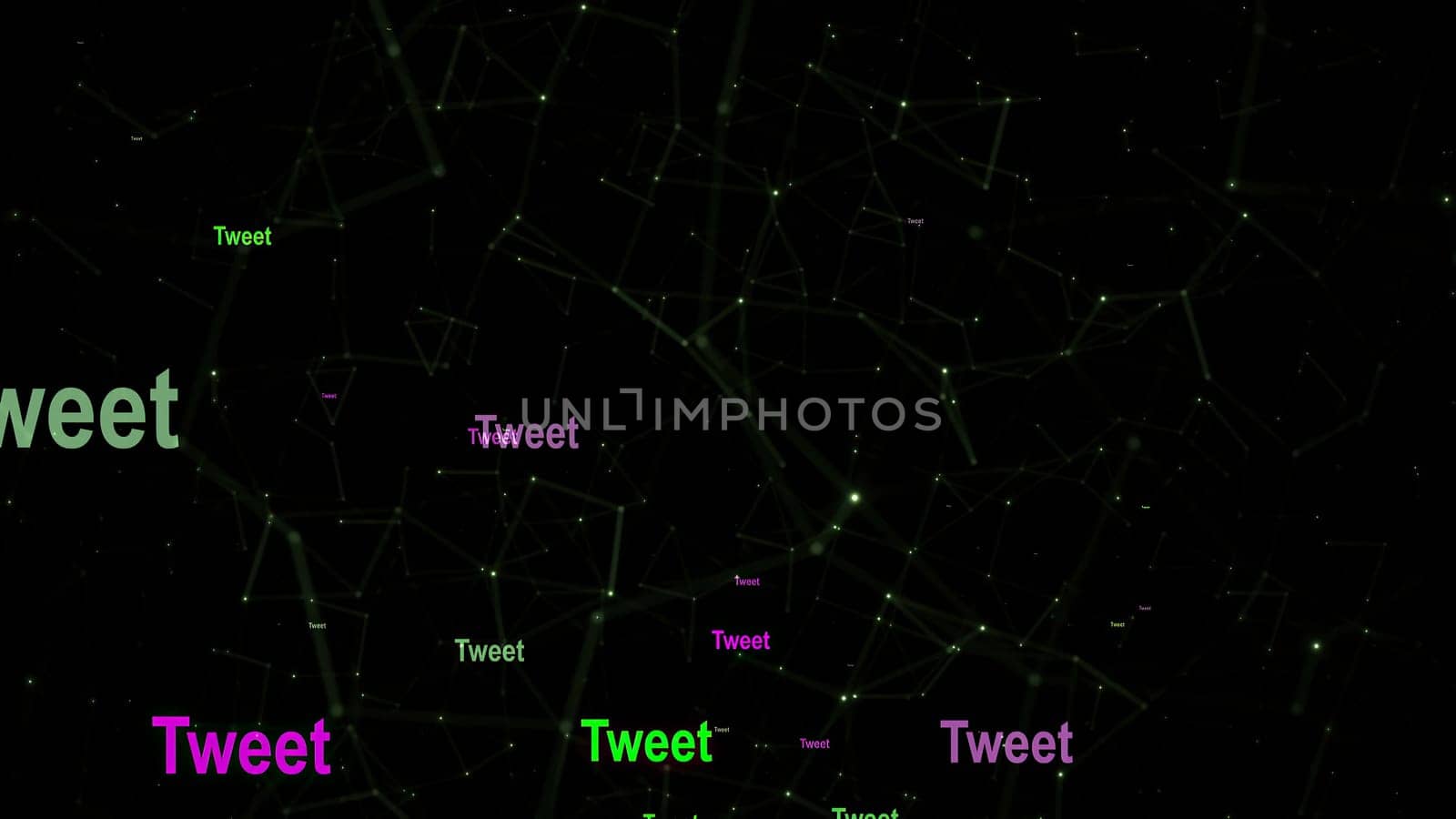Tweet text against network  background