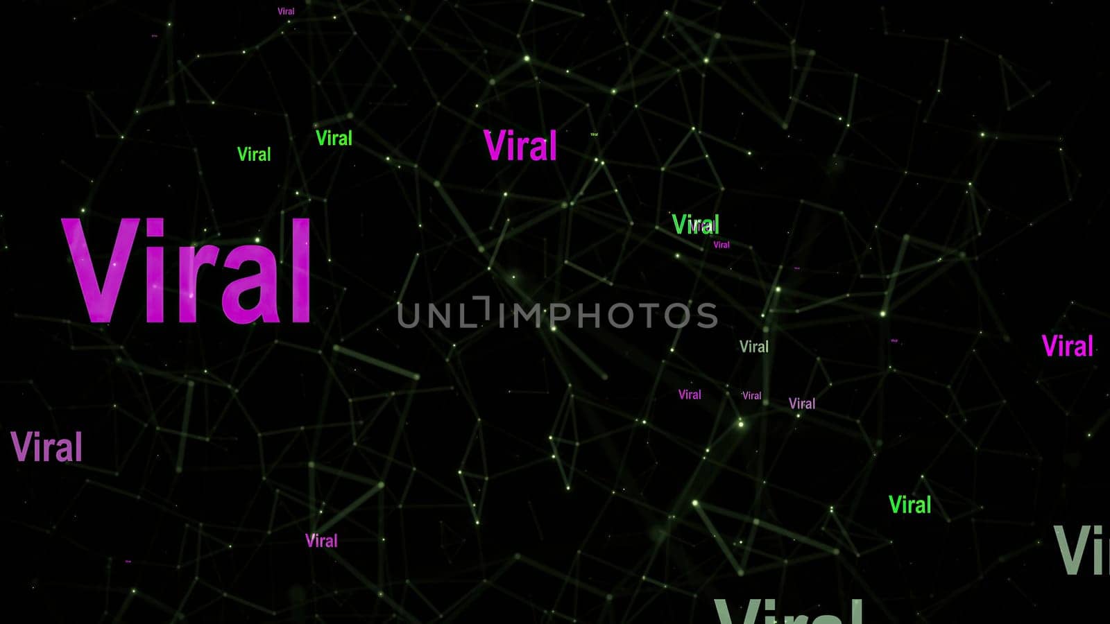 Viral text against network background
