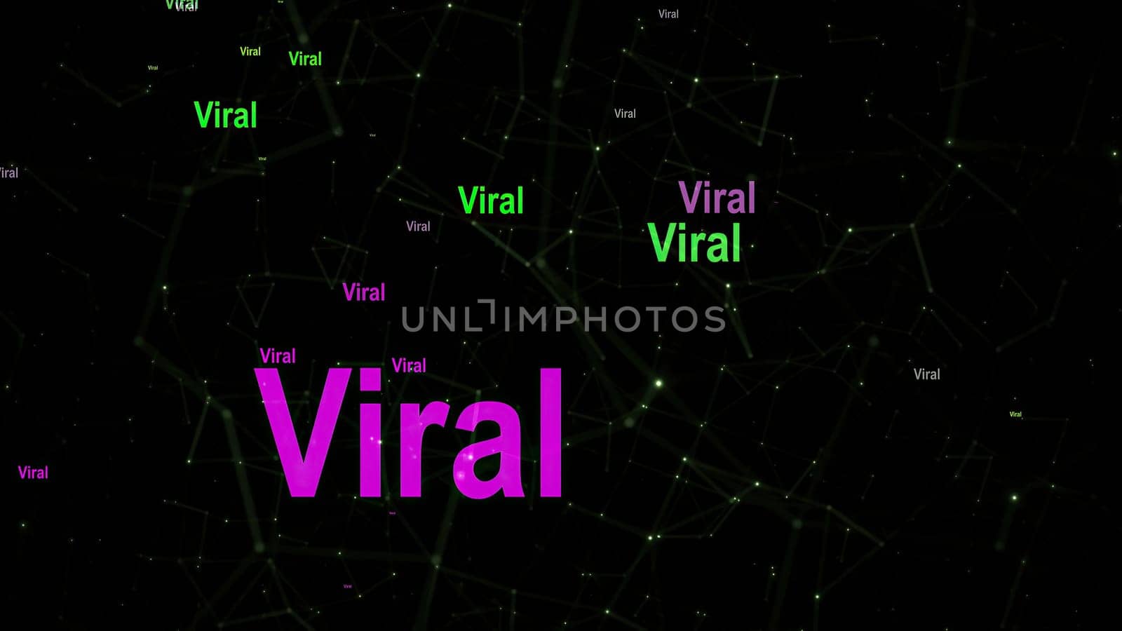 Viral text against network background