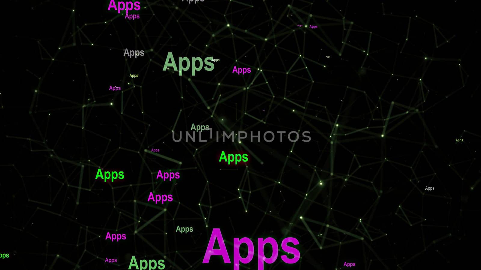 Apps text against network background,Apps text against network background