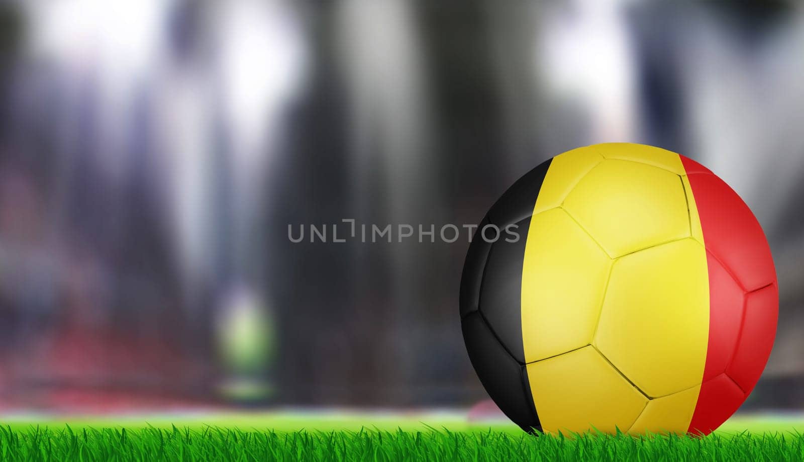 Belgian soccer-ball lying in grass