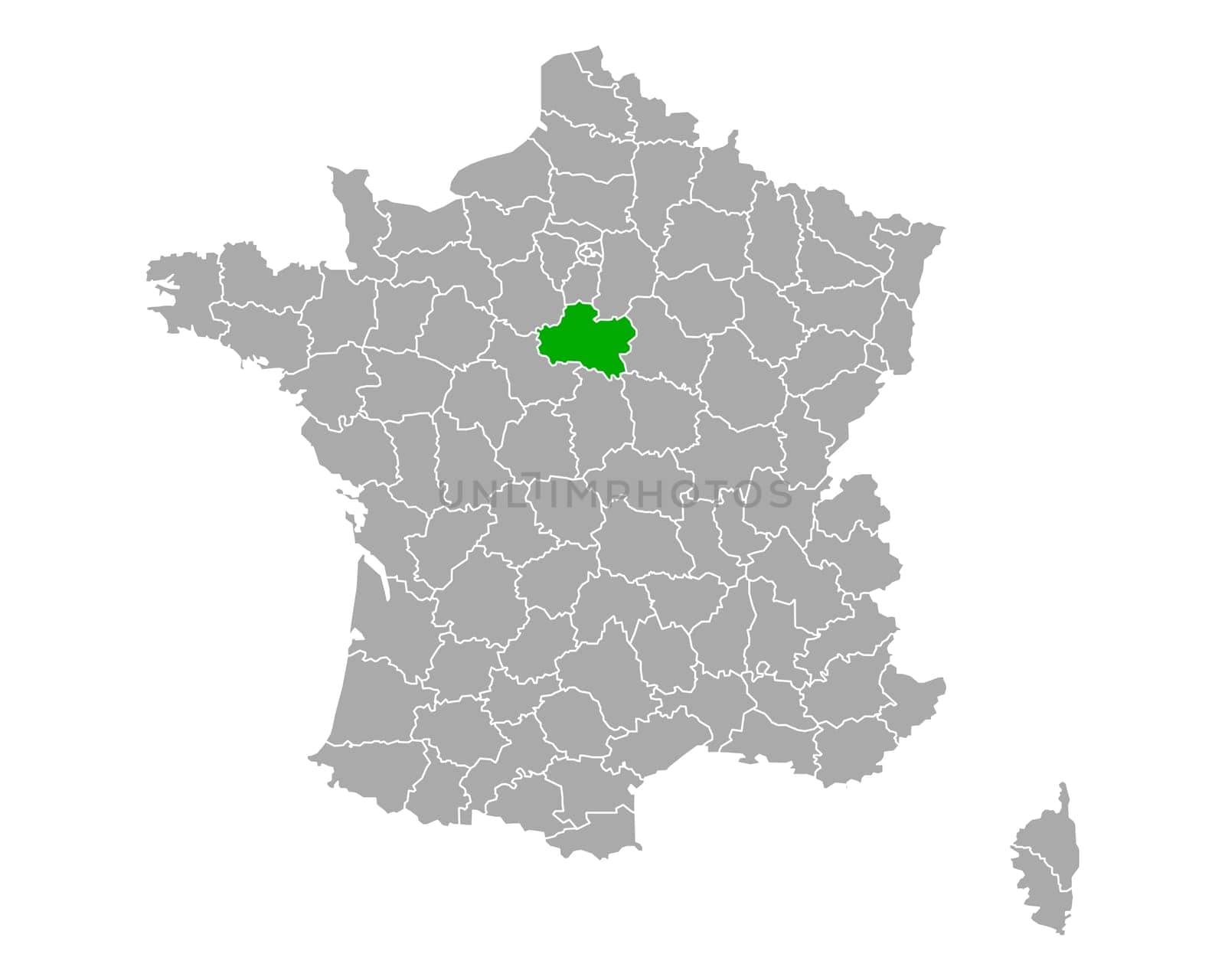 Map of Loiret in France