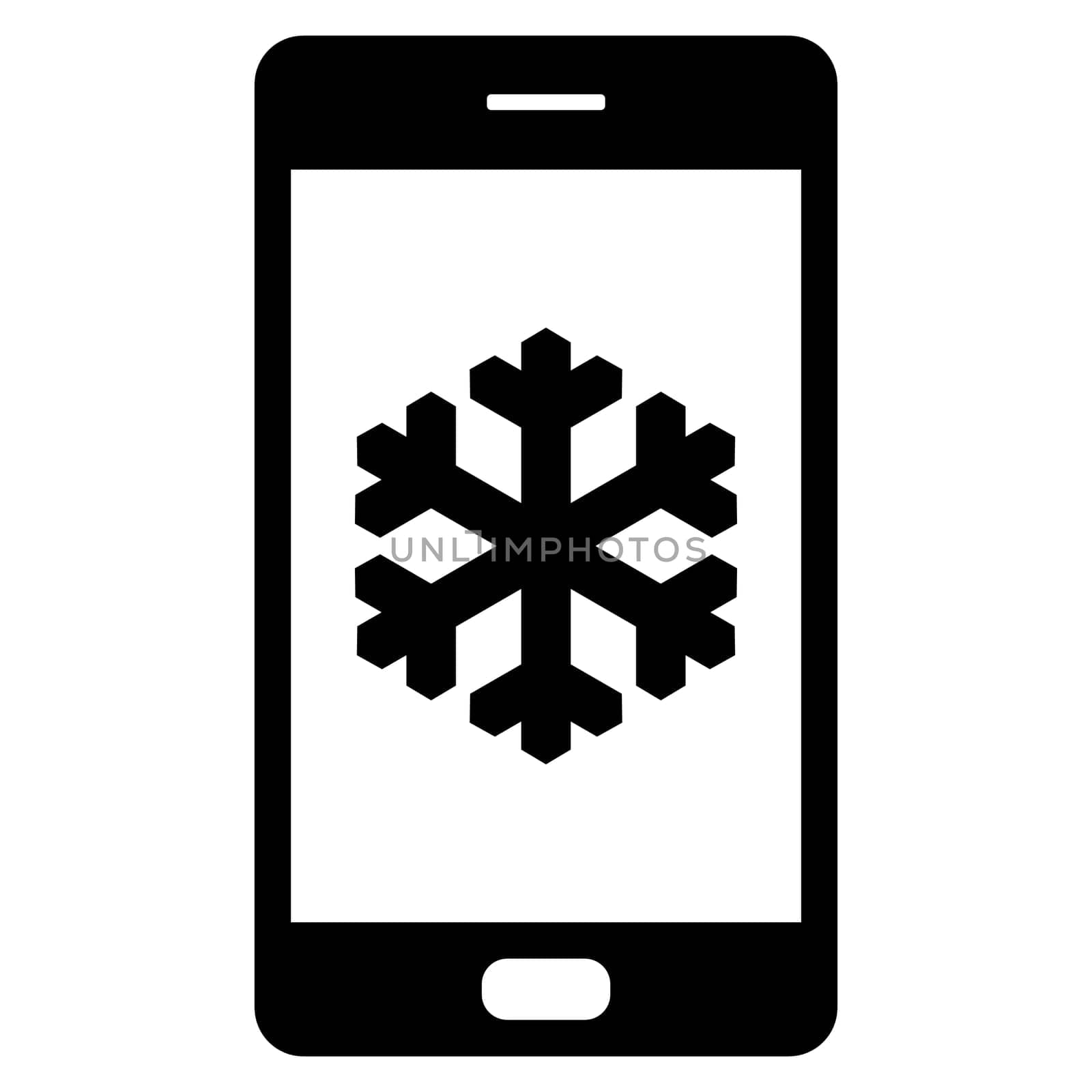 Snow flake and smartphone